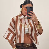 Camicia VIKY avorio e marrone
