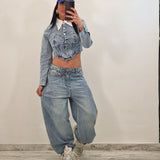 Camicia di jeans crop NIRVANA