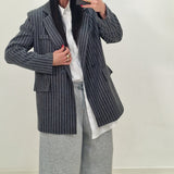 JODY pinstriped blazer in smoke