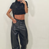 Maglia crop LUCILLA nera