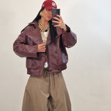 Giubbino in ecopelle SUNSET bordeaux