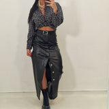 Gonna in eco pelle OLIMPIA nera