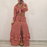 Coordinato KATRINE quadri rosso