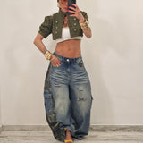 Giubbino crop MATILDE verde militare