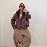 Giubbino in ecopelle SUNSET bordeaux