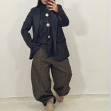 Blazer TEXAS  nero in ecocamoscio