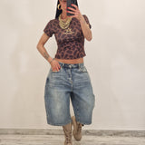 Maglia crop GIOIA leopardata