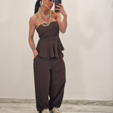 Coordinato BRAZIL gessato marrone