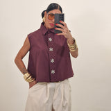 Camicia SWAROVSKI  bordeaux
