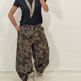 Pantalone Safari leopardato marrone