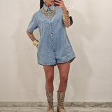 Tutina in denim AZUL