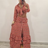 Coordinato KATRINE quadri rosso
