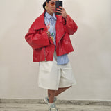Chiodo in ecopelle SETH rosso