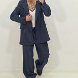 Coordinato JAMILA gessato blu