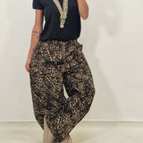 Pantalone Safari leopardato marrone
