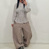 Camicia GIULY quadretti tortora