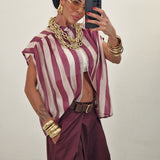Camicia TIRANA bordeaux righe