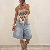 Bermuda in denim TONYA blu chiaro