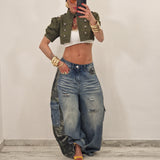 Giubbino crop MATILDE verde militare