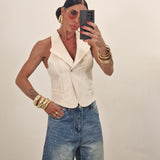 Gilet ELEGANT avorio righe